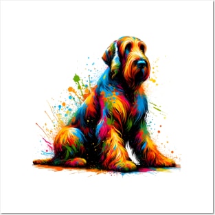 Spinone Italiano Captured in Vivid Splash Paint Style Posters and Art